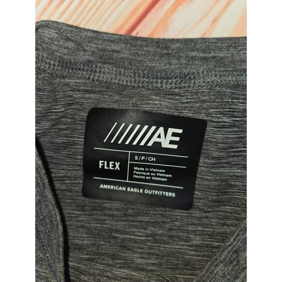 American Eagle Flex Long Sleeve Shirt Small Gray & White - Picture 4 of 7